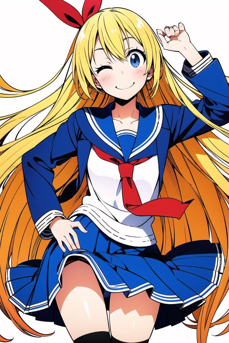 17860-663493360-Kirisaki Chitoge, 1girl, solo, long hair, thighhighs, one eye closed, blonde hair, skirt, blue eyes, black thighhighs, smile, sc.png